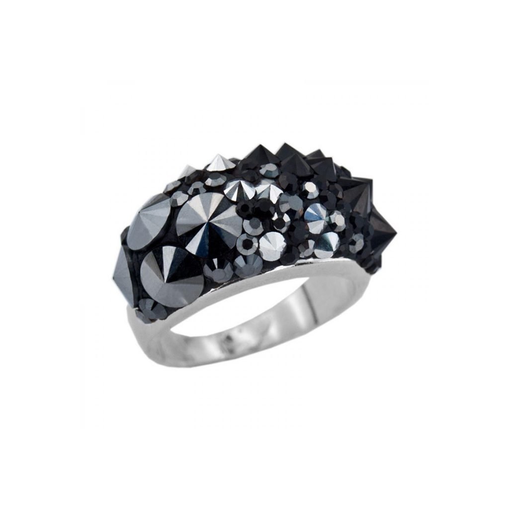 Сребърен пръстен Palladium Black SWAROVSKI