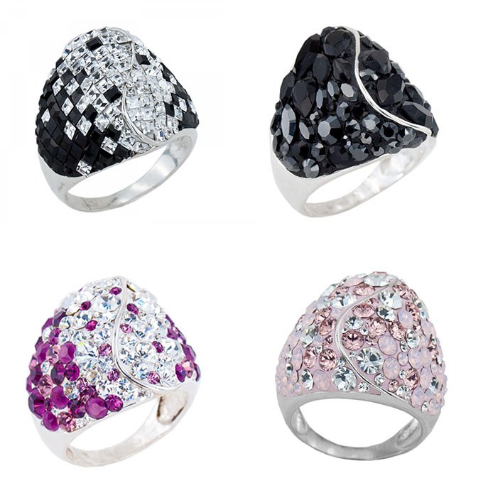 Сребърен пръстен Palladium SWAROVSKI