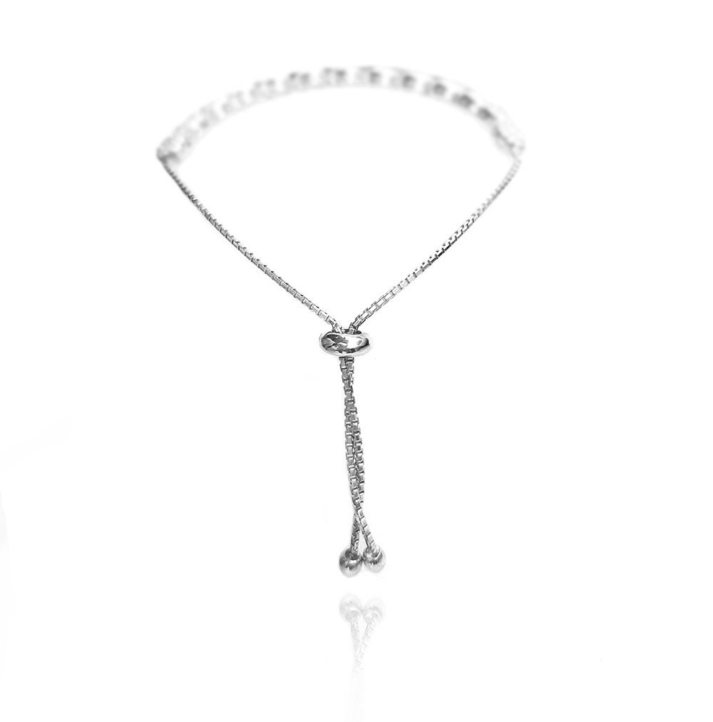 Сребърна гривна Сърцa White Gold