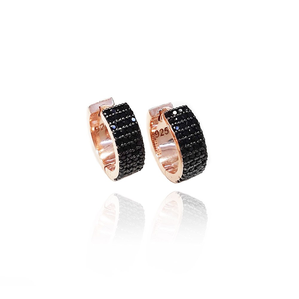 Сребърни обеци Халки ROSE GOLD