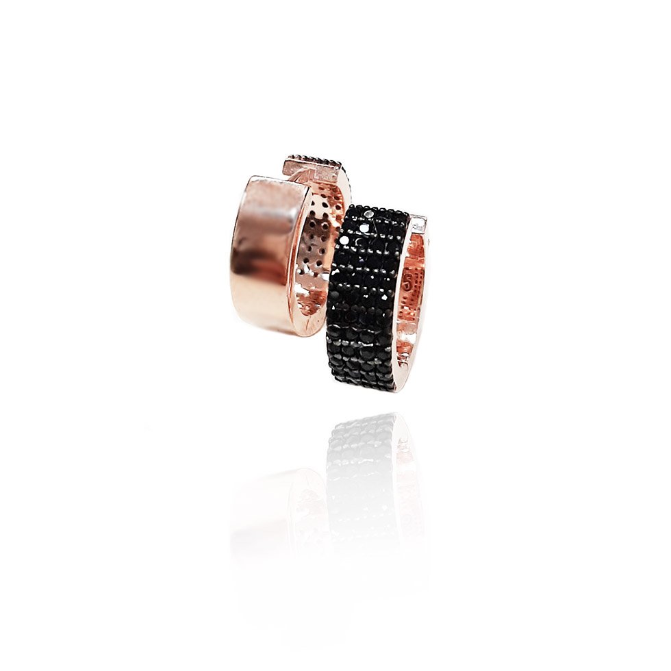 Сребърни обеци Халки ROSE GOLD