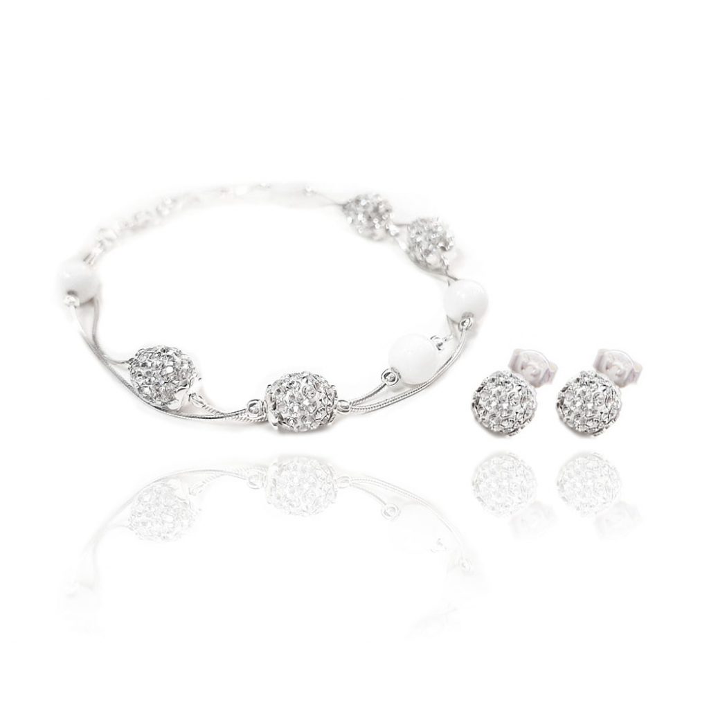 СРЕБЪРЕН КОМПЛЕКТ с камъни Swarovski®